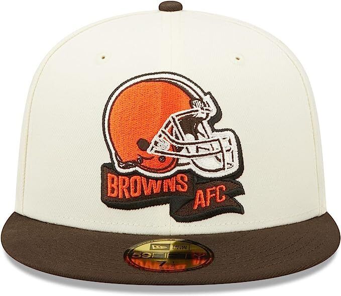 New Era Cleveland Browns 2022 Sideline NFL Cream 59FIFTY Fitted Hat Cap