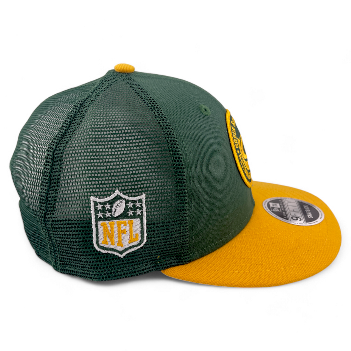 New Era Green Bay Packers NFL 2023 Sideline 9FIFTY Low Profile Mesh Snapback Hat
