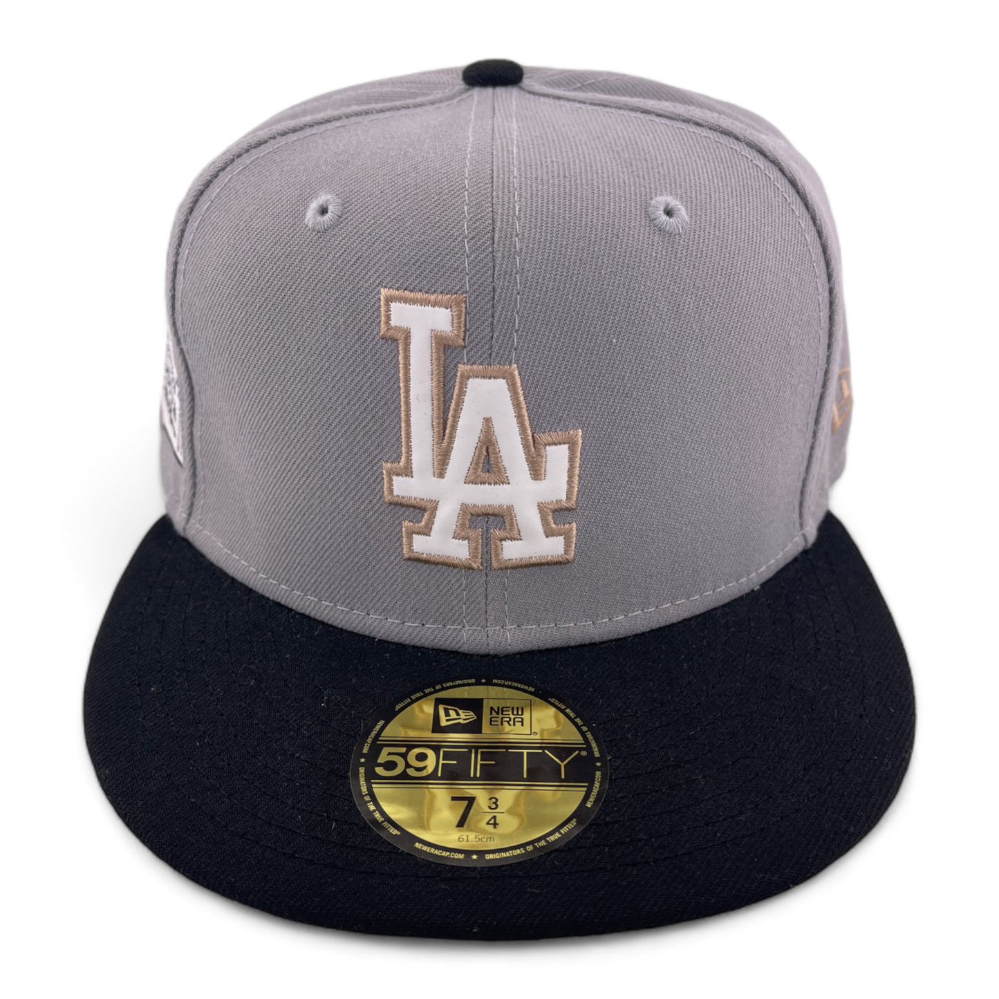 New Era Los Angeles Dodgers MLB Stadium Patch Leather Logo 59FIFTY Fitted Hat Cap