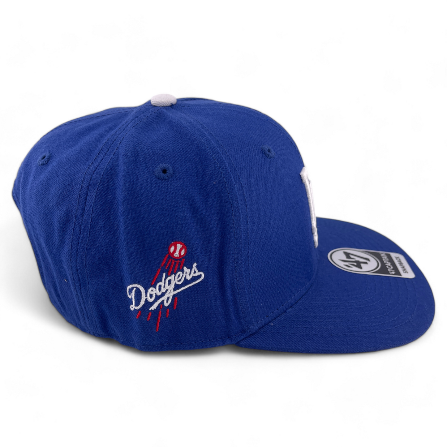 '47 Brand Los Angeles Dodgers LA MLB Side Patch Blue Captain Snapback Hat Cap