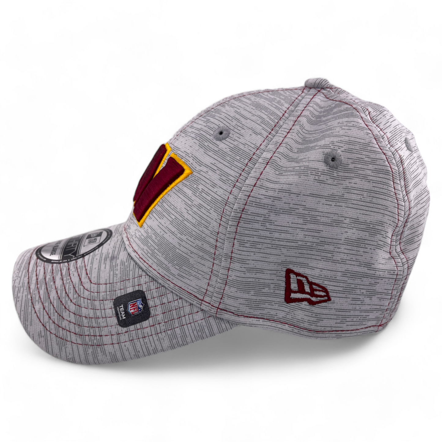 New Era Washington Commanders NFL Speed Heathered Grey 39Thirty Flex Fit Hat Cap