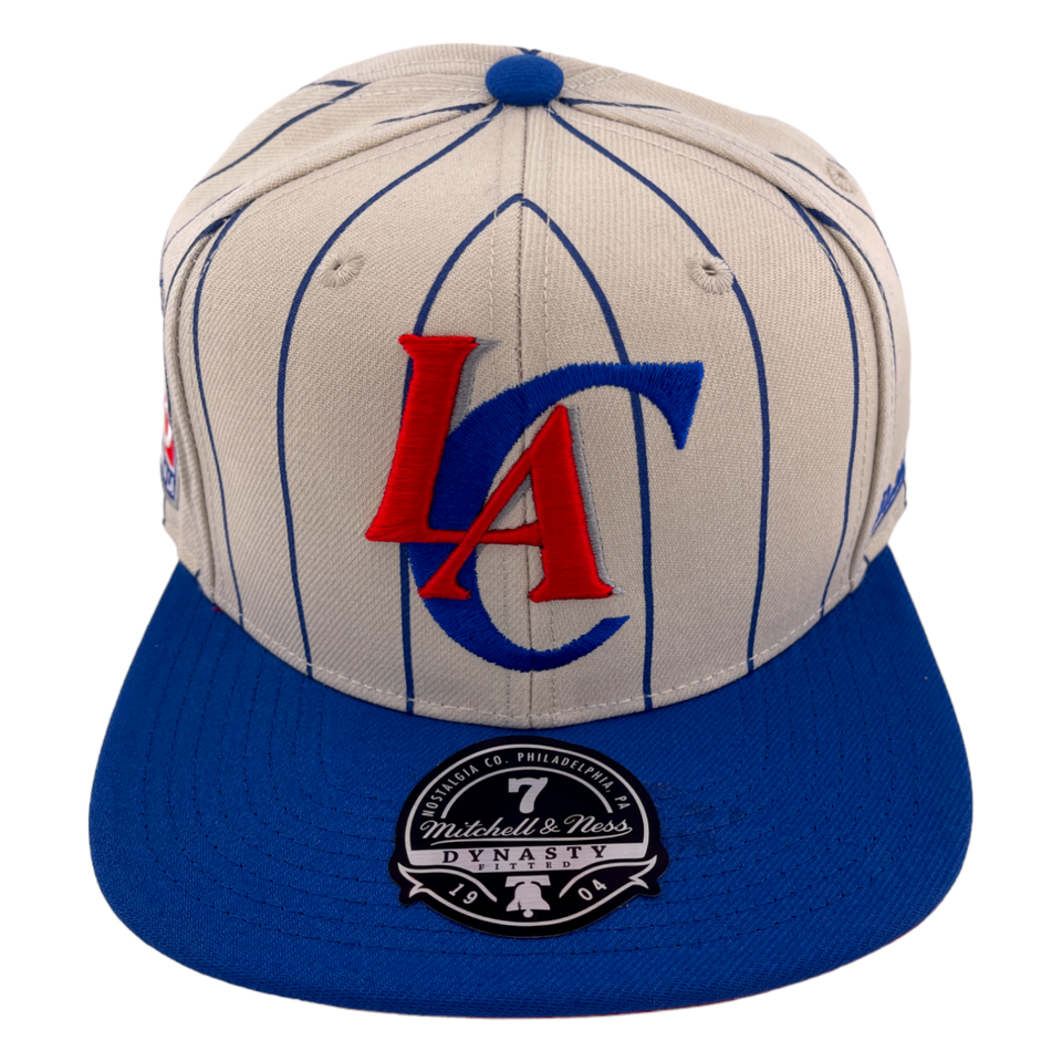 Mitchell & Ness Los Angeles Clippers 25 Seasons Pinstripe HWC Dynasty Fitted Hat