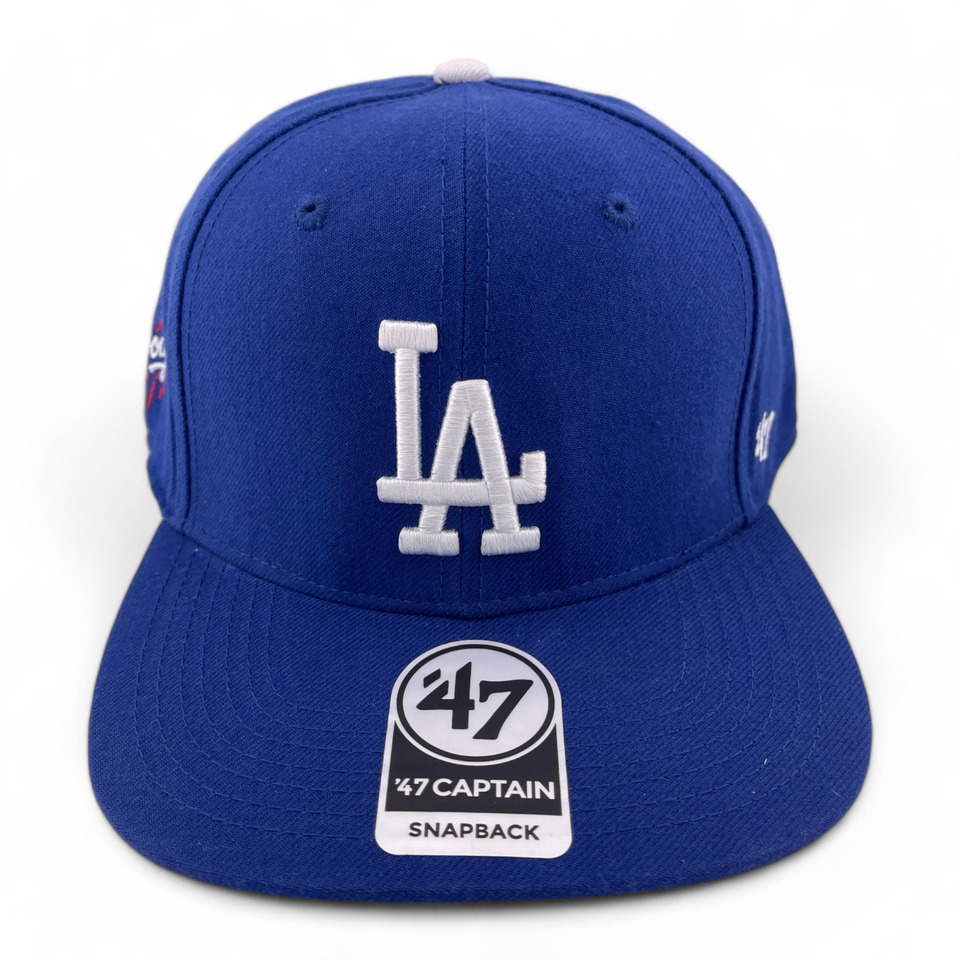 '47 Brand Los Angeles Dodgers LA MLB Side Patch Blue Captain Snapback Hat Cap