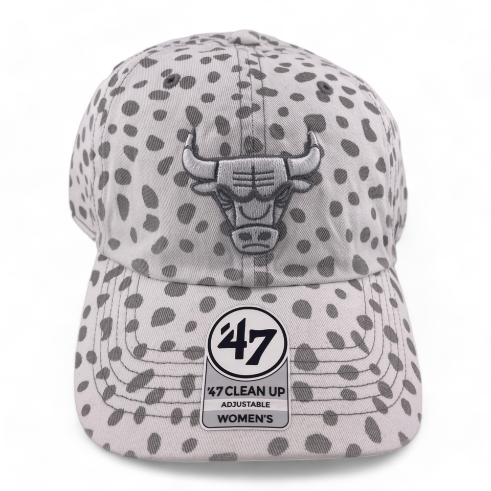 '47 Brand Chicago Bulls NBA White Cheetah Womens Clean Up Adjustable Dad Hat Cap