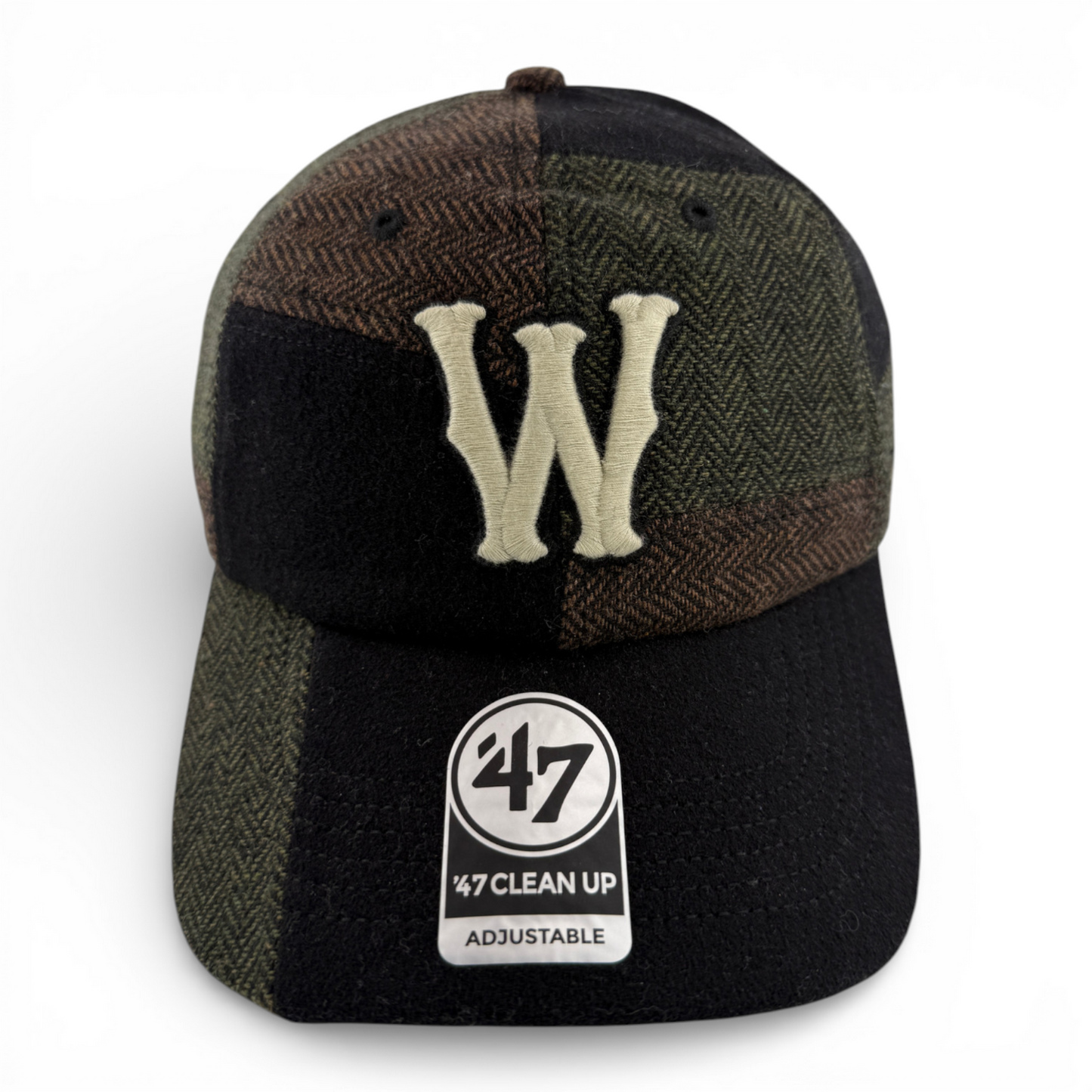 47 Brand Worcester Red Sox WooSox Tweed Patched Clean Up Adjustable Dad Hat Cap
