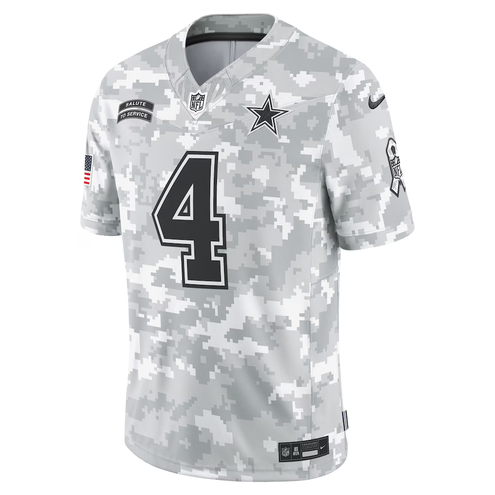Nike Dallas Cowboys NFL #4 Dak Prescott 2024 Salute to Service Jersey Mens M