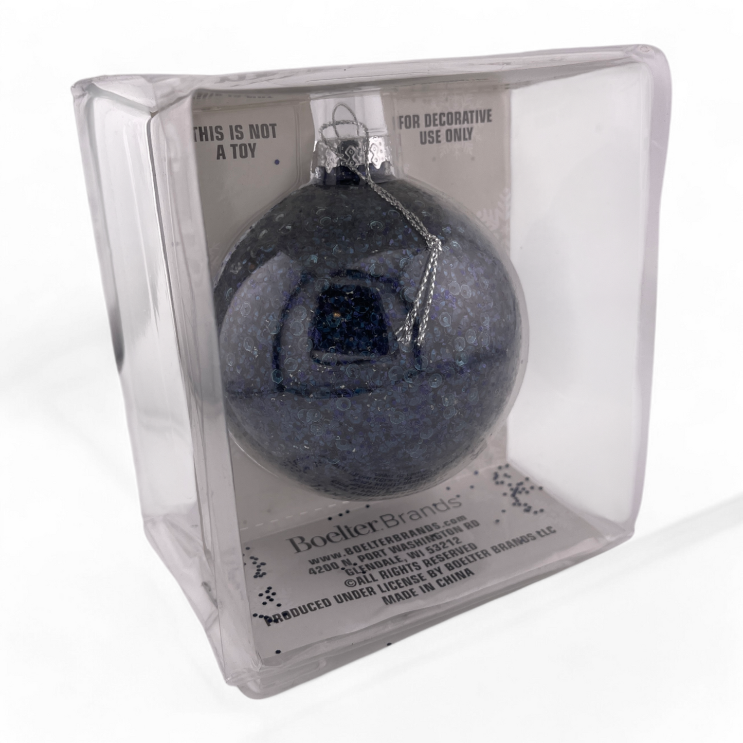 2-PACK New England Patriots NFL Glitter Ball Round Christmas Tree Ornament