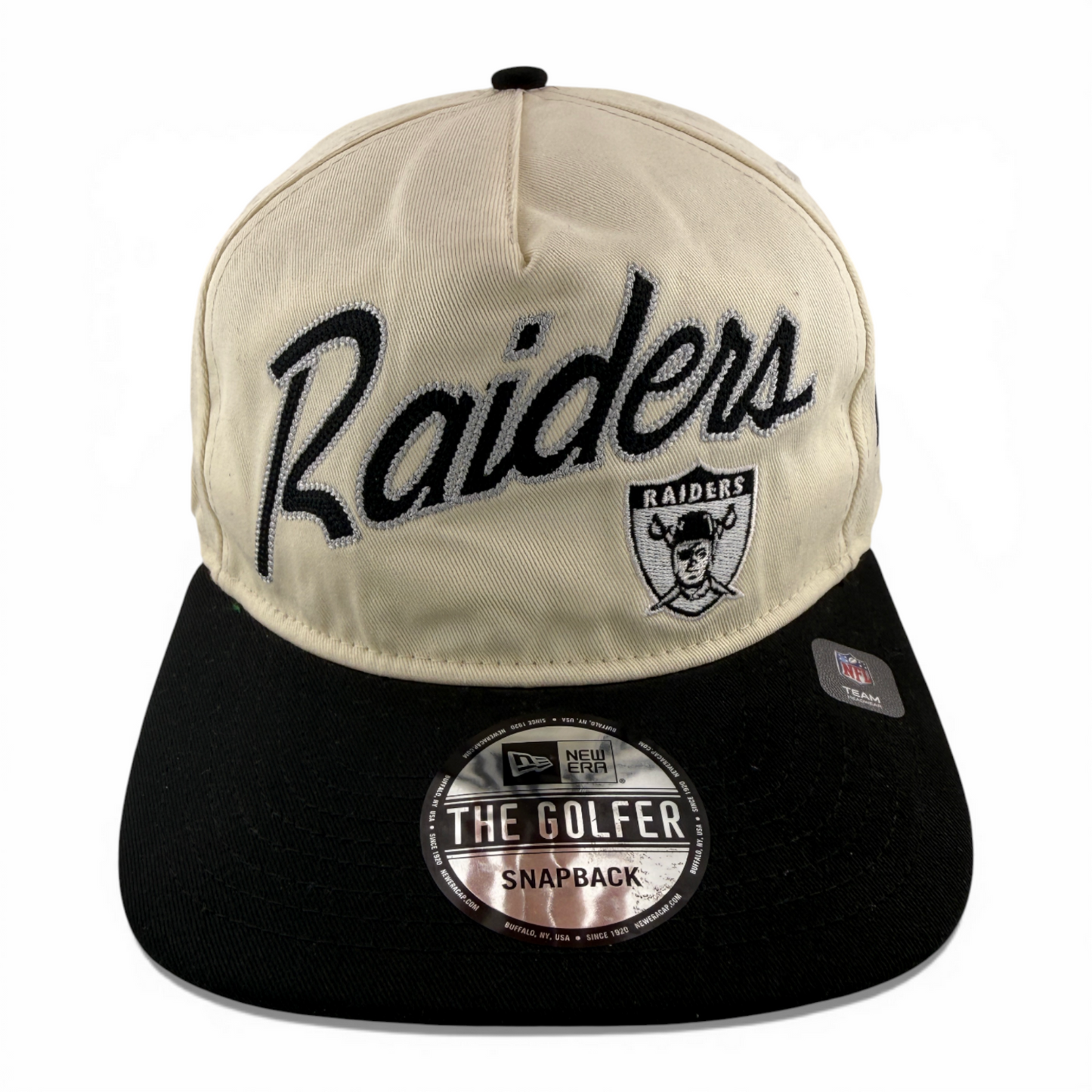 New Era Las Vegas Raiders NFL Retro Script Golfer A-Frame Snapback Adjustable