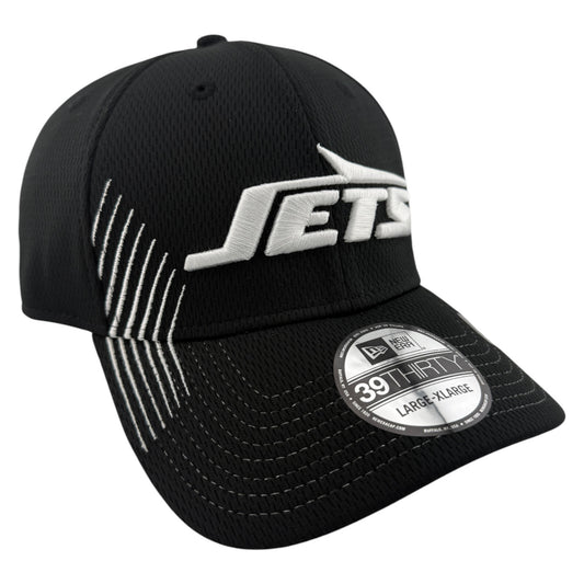 New Era New York Jets NFL Active Black/White Neo 39Thirty Flex Fit Hat Cap