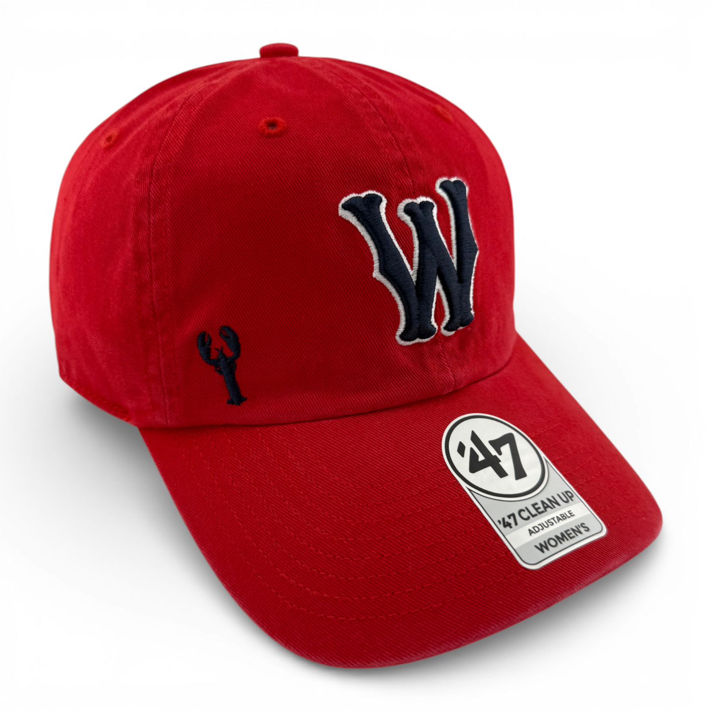 '47 Brand Worcester Red Sox WooSox Lobster Women's Clean Up Adjustable Dad Hat