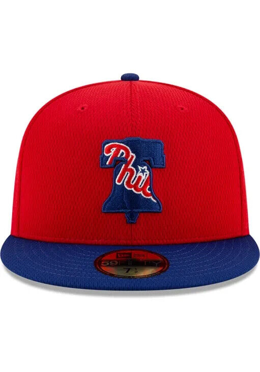 New Era Philadelphia Phillies Batting Practice MLB Bell Red 59FIFTY Fitted Hat Cap