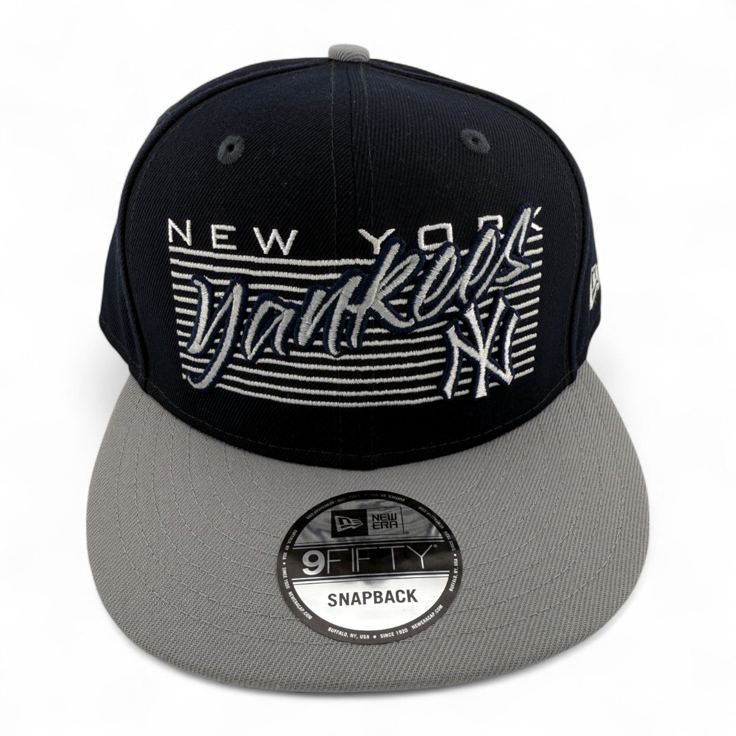 New Era New York Yankees MLB SCript Block Navy 9FIFTY Snapback Adjustable Hat