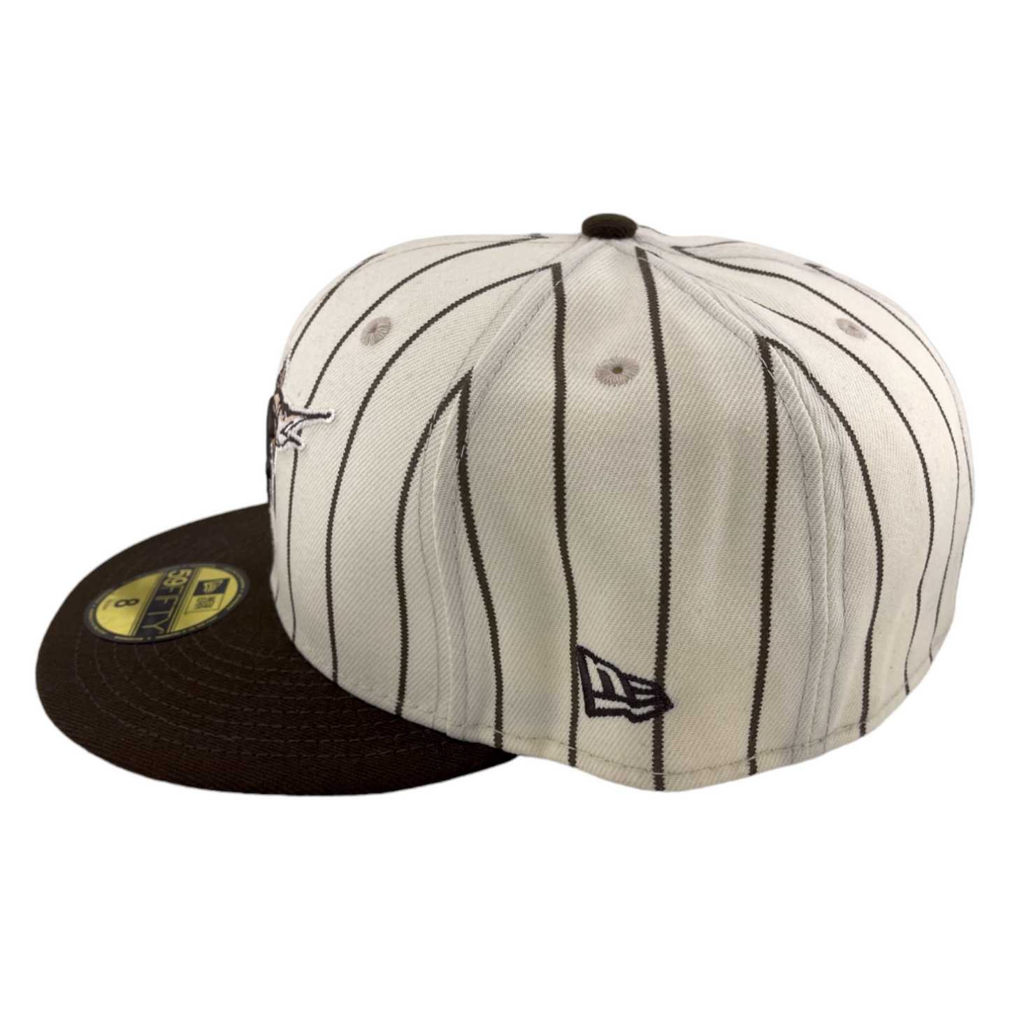 New Era Florida Marlins 25th Anniversary Patch Brown Pinstripe Pack 59FIFTY Hat Cap