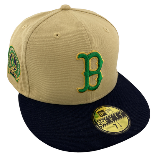 New Era Boston Red Sox MLB 2004 World Series Patch Tan/Black 59Fifty Fitted Hat