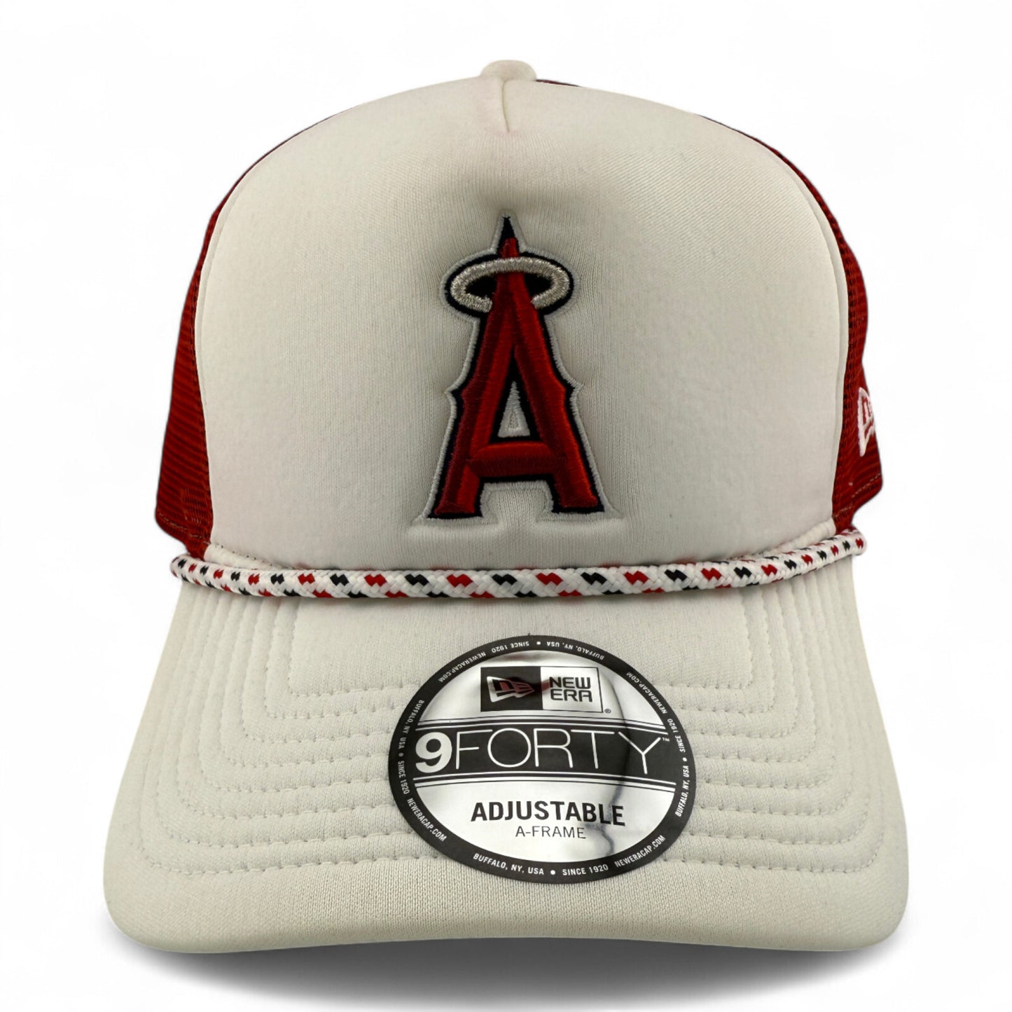 New Era Los Angeles Angels Rope A-Frame Trucker 9FORTY Adjustable Snapback Hat