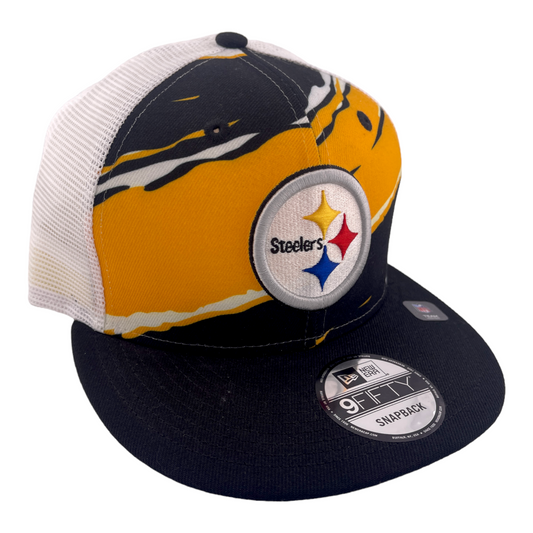 ~NEW DROP~ New Era Pittsburgh Steelers NFL Tear Trucker 9FIFTY Mesh Back Snapback Hat Cap