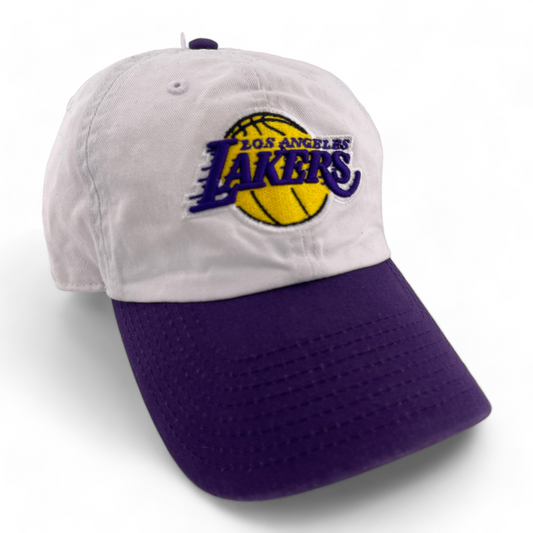 '47 Brand Los Angeles Lakers LA NBA White/Purple Clean Up Adjustable Dad Hat Cap