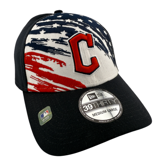 New Era Cleveland Guardians MLB 2022 4th of July Flag 39Thirty Flex Fit Hat Cap