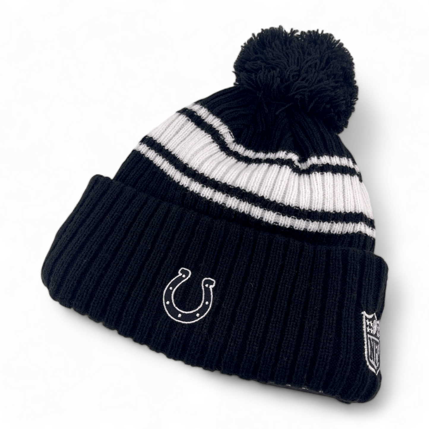 New Era Indianapolis Colts NFL Sport Knit Removable Pom Beanie Cuffed Cap Hat