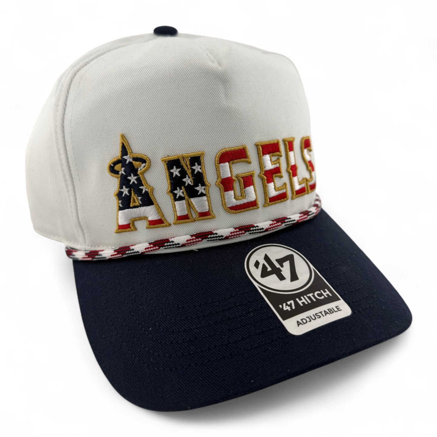 '47 Brand Los Angeles Angels MBL Flag Script A-Frame Rope Snapback Adjustable