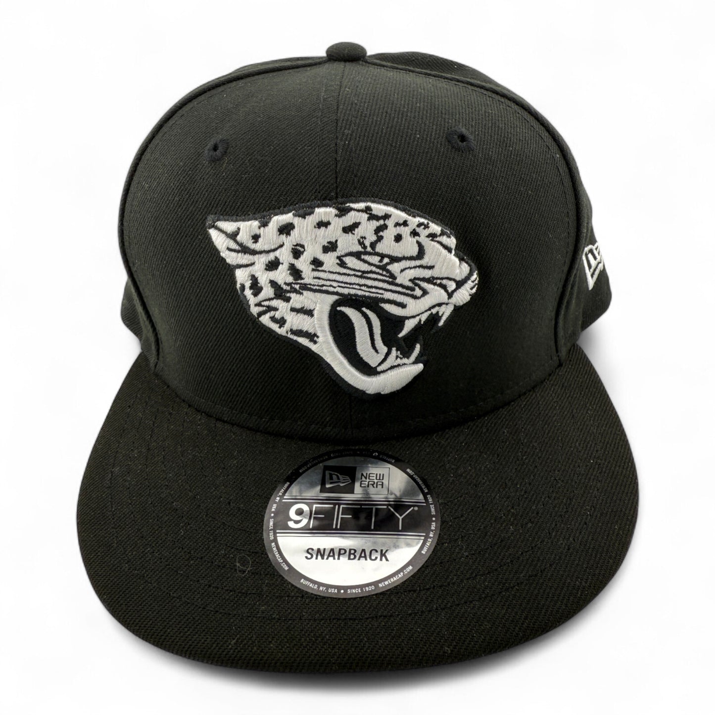 New Era Jacksonville Jaguars NFL Black/White Logo 9Fifty Snapback Adjustable Hat