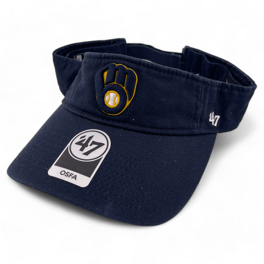 '47 Brand Milwaukee Brewers MLB Navy Blue Baseball Adjustable Strap Visor OSFA