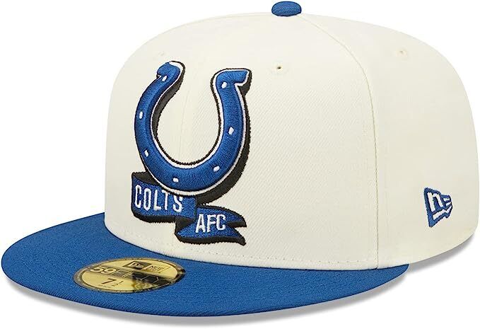 New Era Indianapolis Colts 2022 Sideline NFL Cream 59FIFTY Fitted Hat Cap