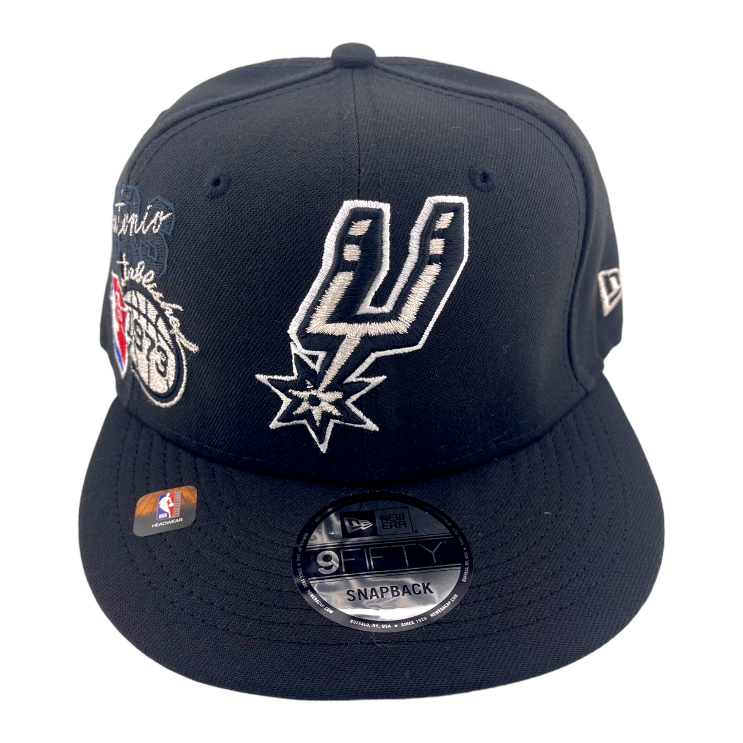 New Era San Antonio Spurs Back Half Patch Black/Grey UV NBA 9FIFTY Snapback Hat Cap