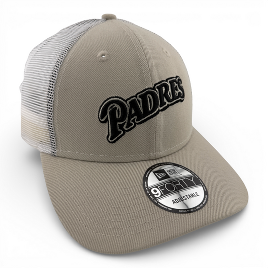 New Era San Diego Padres MLB Stone Tan Khaki Mesh 9Forty Snapback Adjustable Hat
