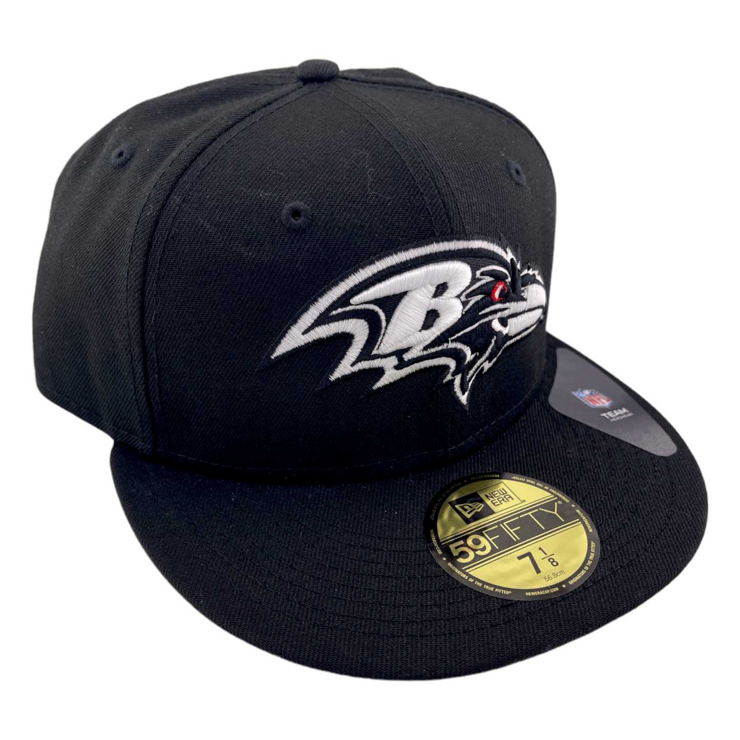 New Era Baltimore Ravens Black and White Logo Black/Grey UV 59Fifty Fitted Hat