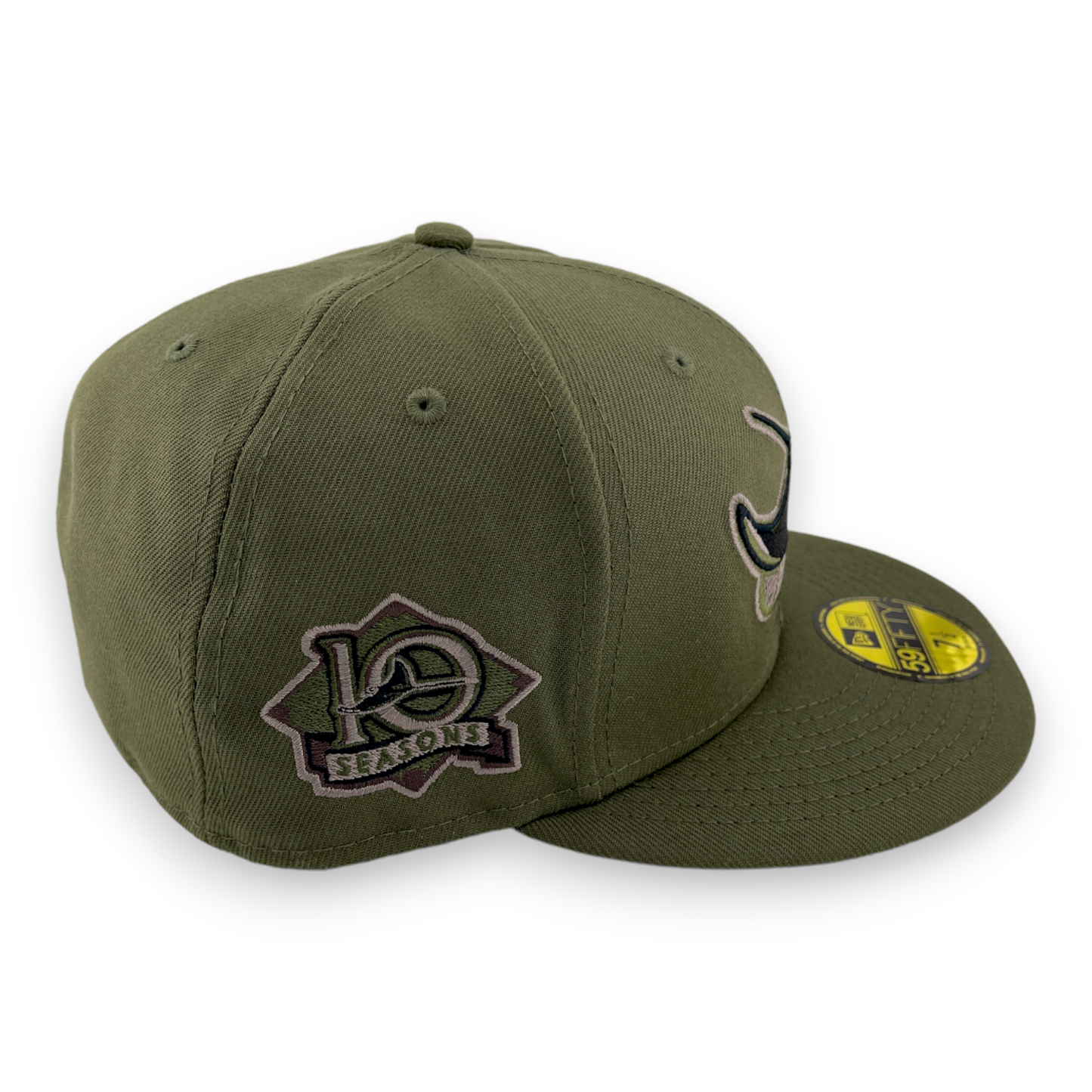 New Era Tampa Bay Rays 10th Anniversary Patch Olive Green/Camo UV 59FIFTY Hat Cap