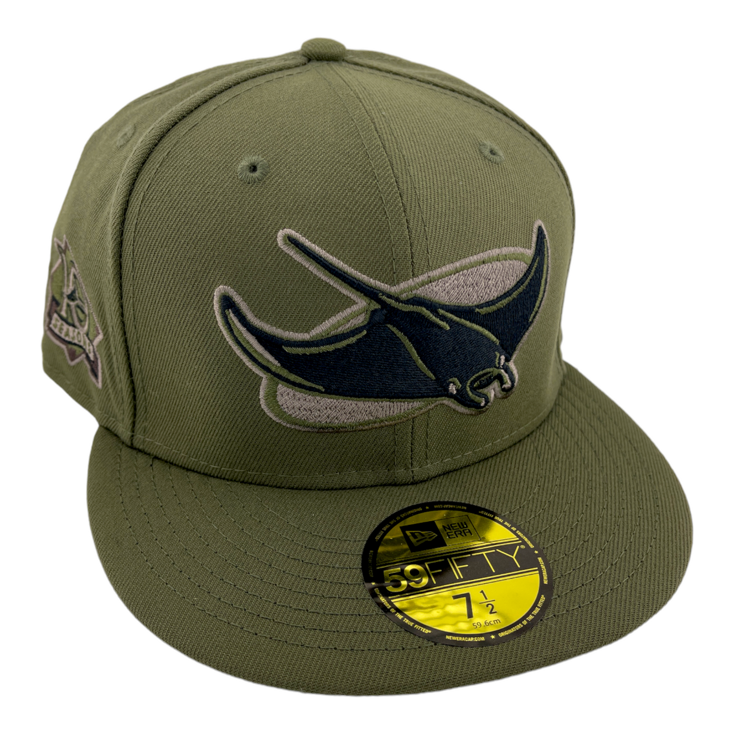 New Era Tampa Bay Rays 10th Anniversary Patch Olive Green/Camo UV 59FIFTY Hat Cap