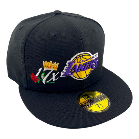 New Era Los Angeles Lakers 17x Finals Champions Black/Grey 59Fifty Fitted Hat Cap