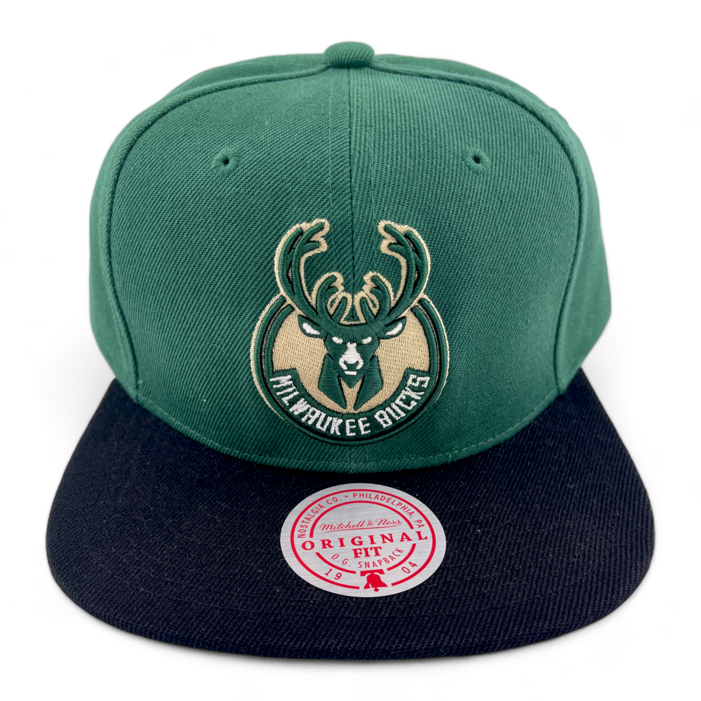 Mitchell & Ness Milwaukee Bucks NBA HWC Core Basic Classic Logo Snapback Hat Cap