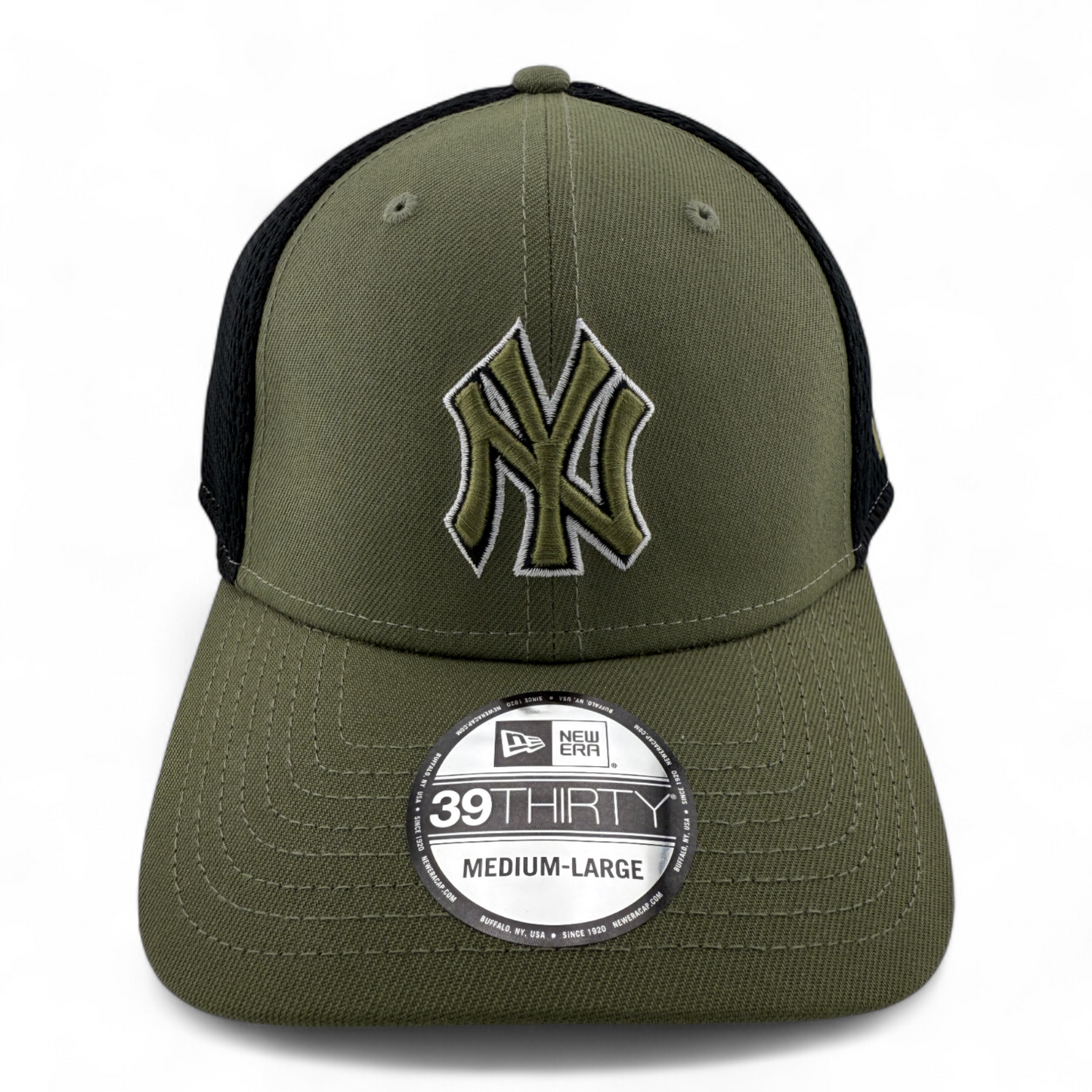New Era New York Yankees MLB Olive/Black Neo Mesh 39Thirty Flex Fit Hat Cap