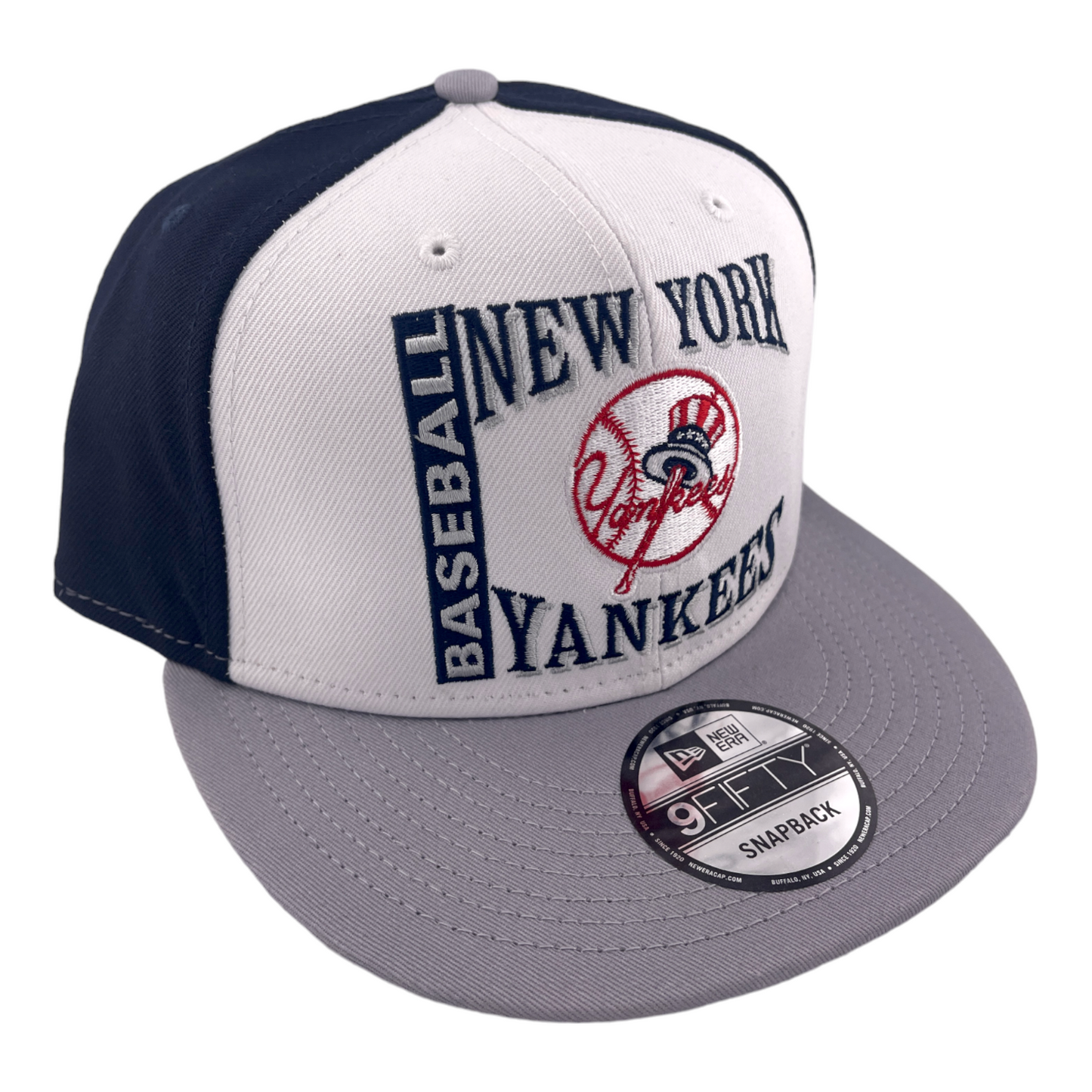 New Era New York Yankees Retro Logo Navy Blue/White/Grey MLB 9FIFTY Snapback Hat Cap