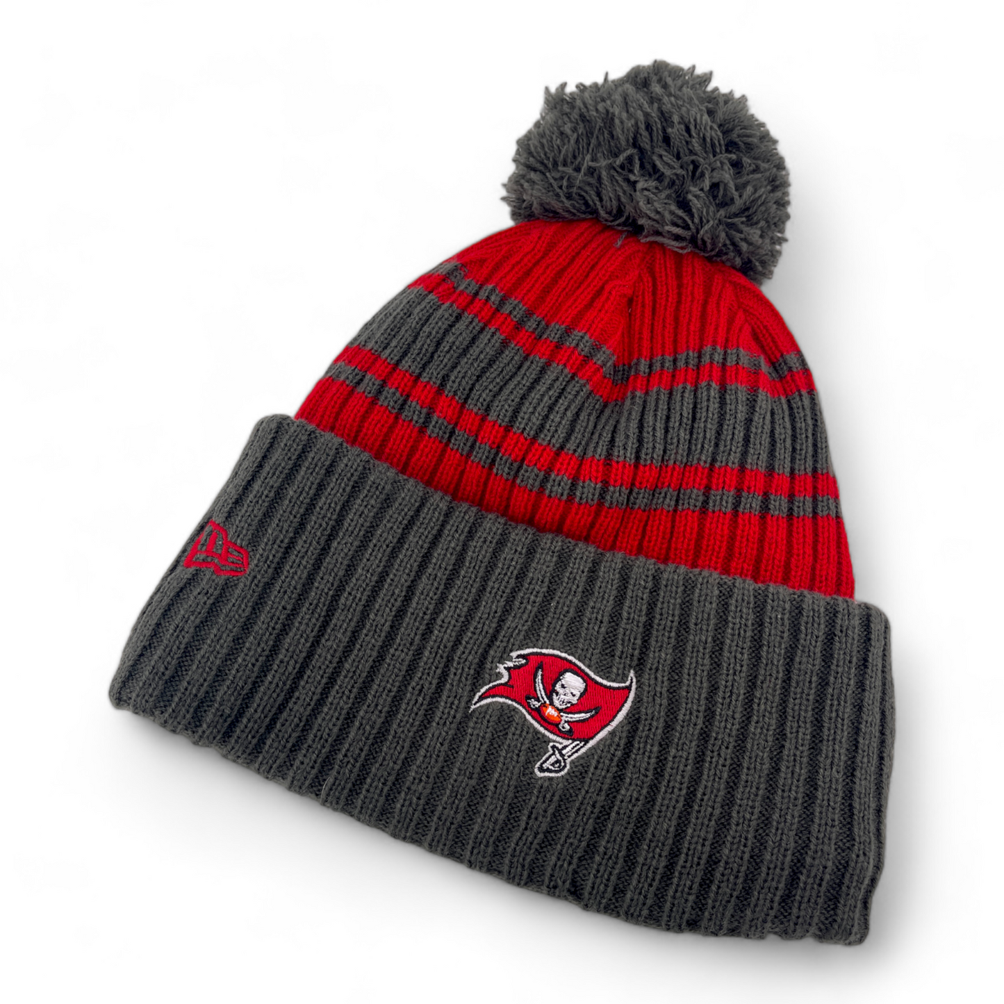 New Era Tampa Bay Buccaneers NFL Sport Knit Removable Pom Beanie Cuffed Cap Hat