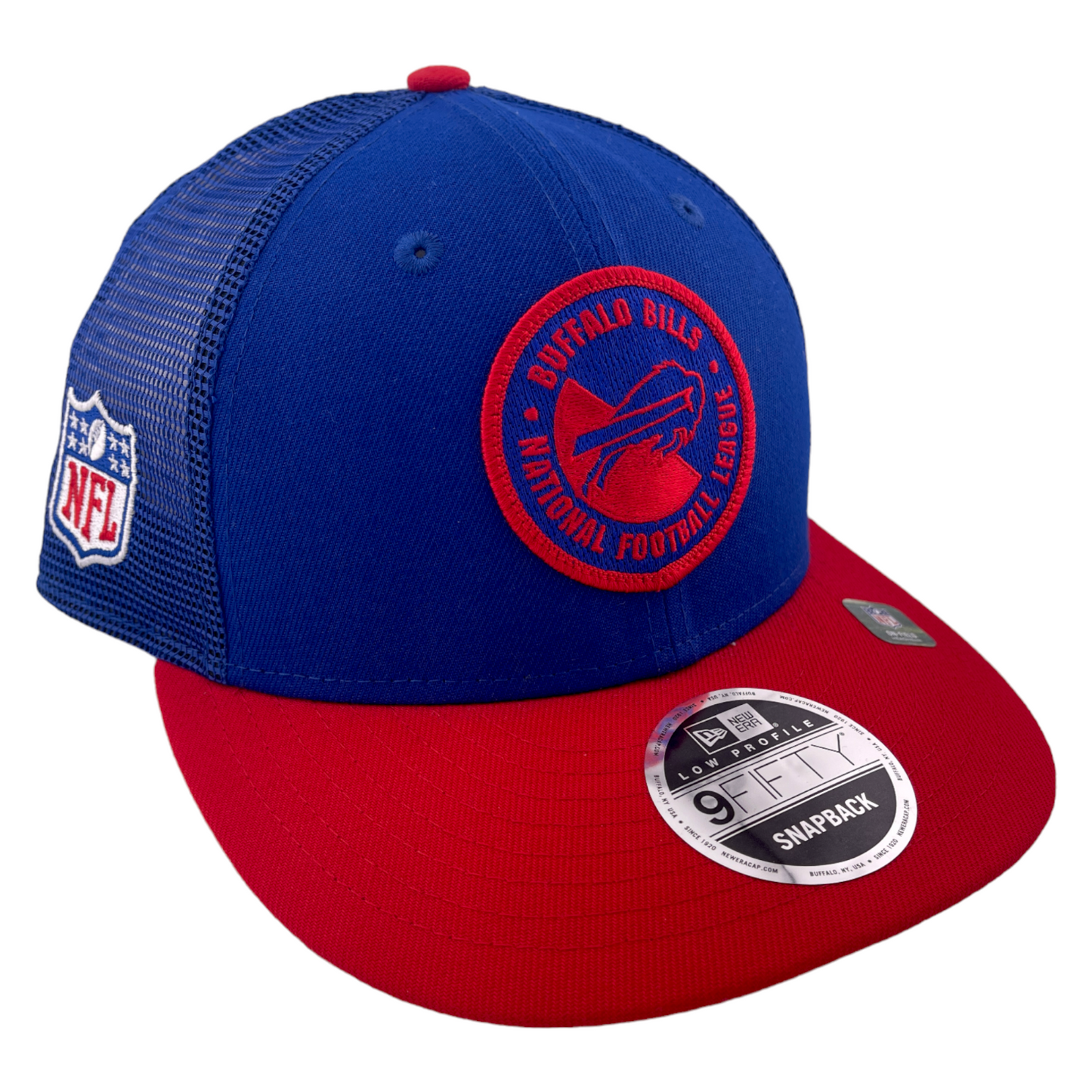 ~NEW DROP~ New Era Buffalo Bills NFL 2023 Sideline 9FIFTY Low Profile Mesh Snapback Hat Cap