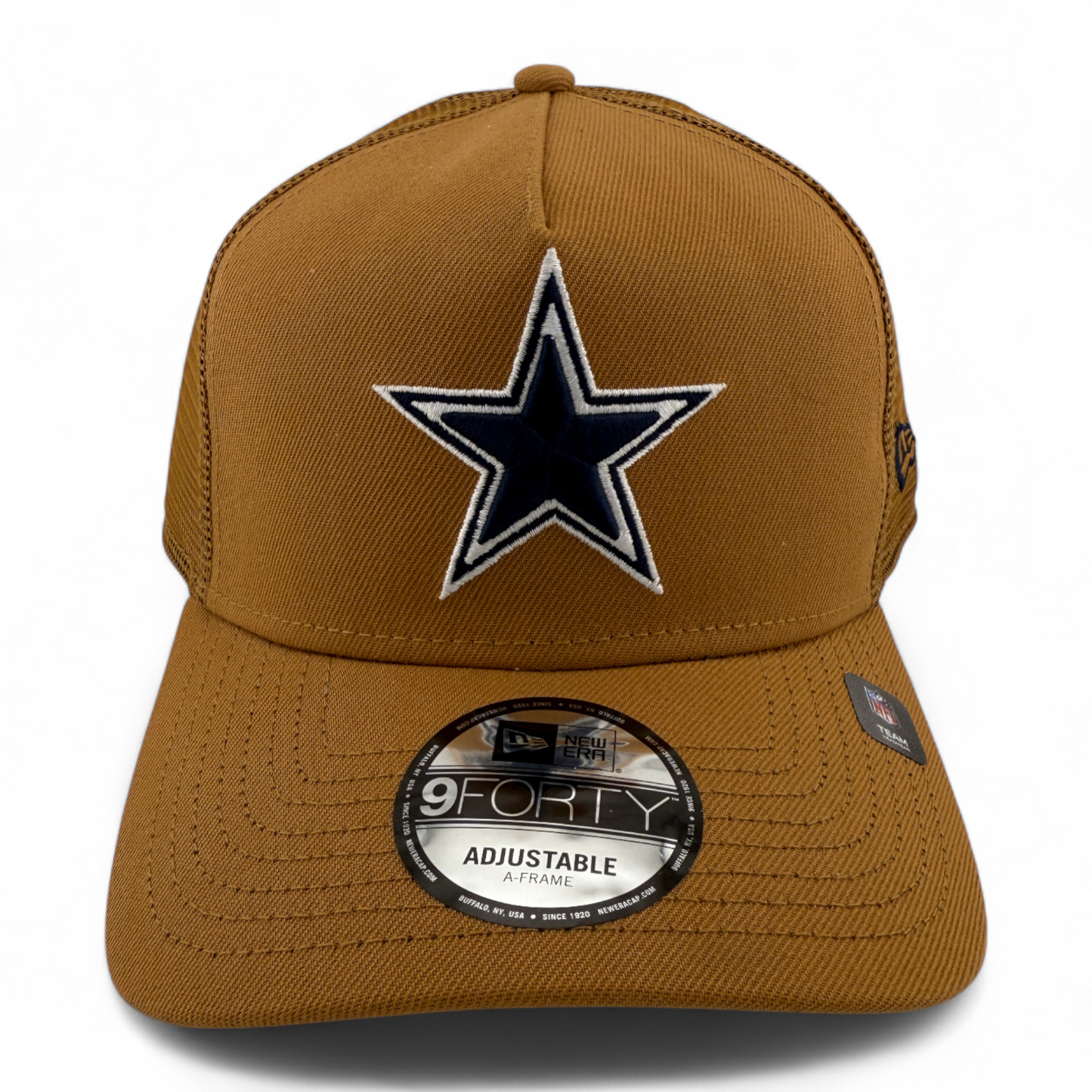 New Era Dallas Cowboys NFL Khaki Tan A-Frame 9Forty Snapback Adjustable Hat Cap