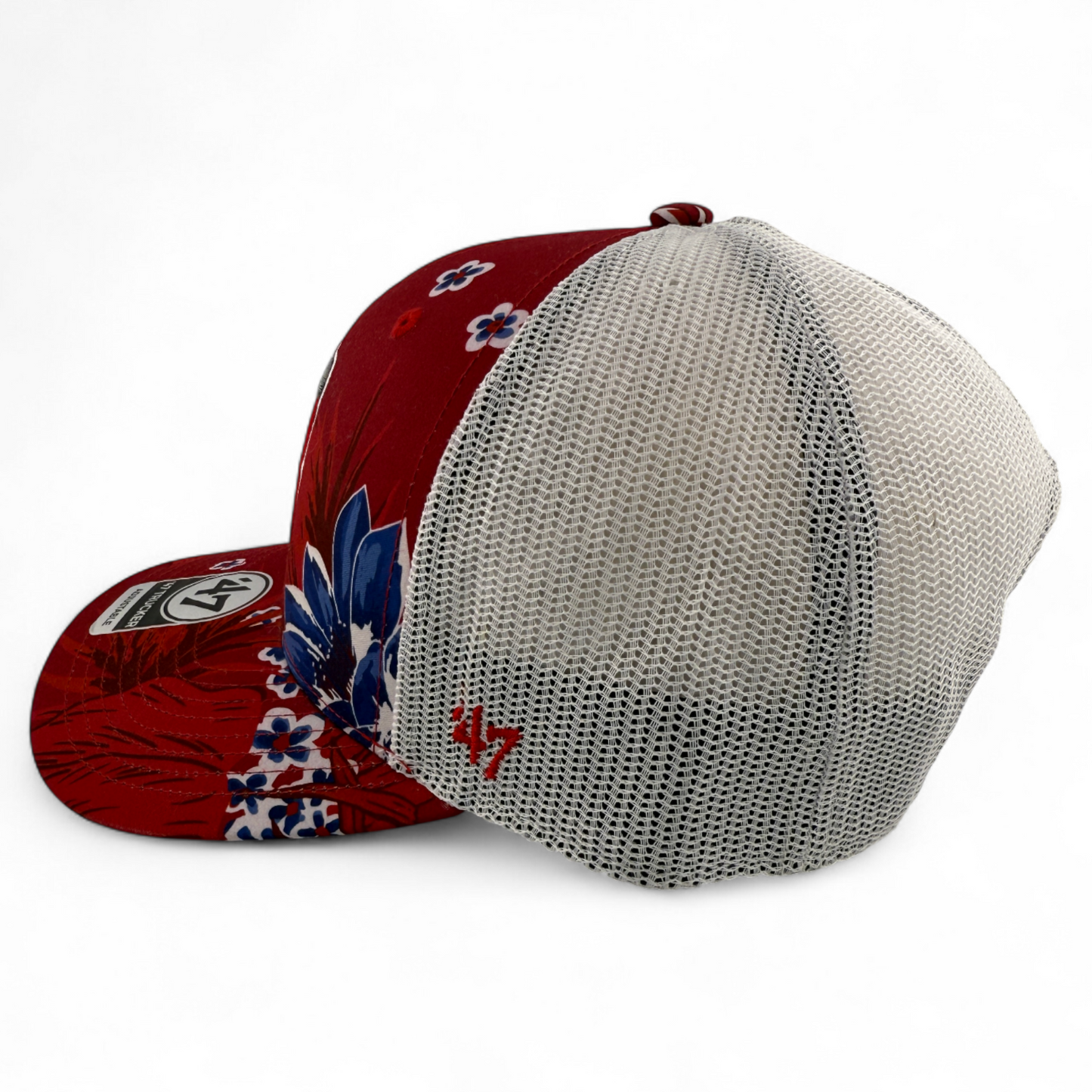 '47 Brand Los Angeles Angels MLB Red Floral Trucker Mesh Snapback Adjustable Hat