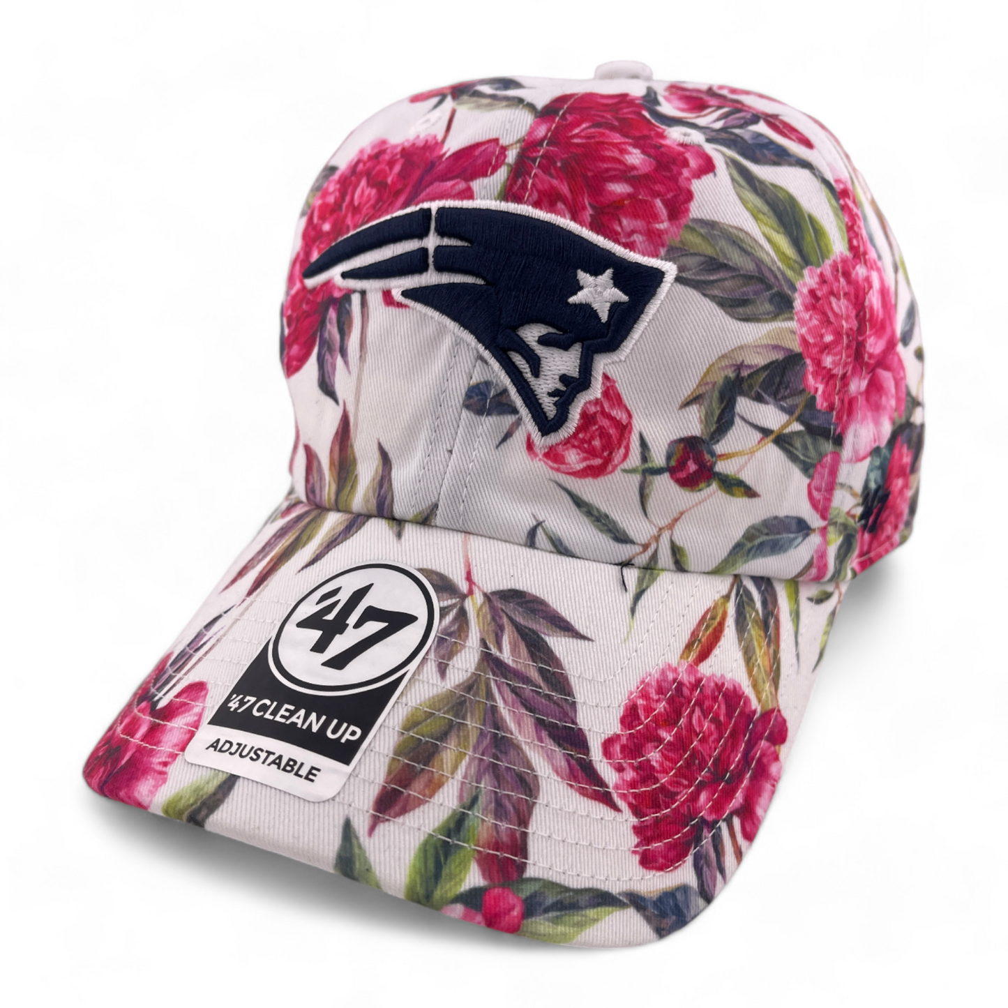 '47 Brand New England Patriots NFL Pink Floral Clean Up Adjustable Dad Hat Cap