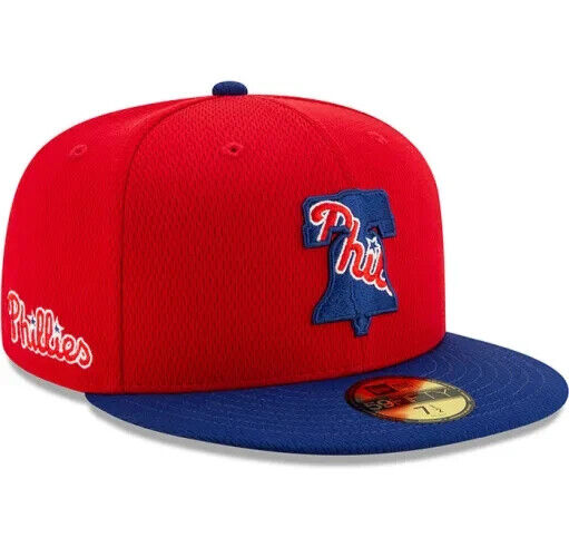 New Era Philadelphia Phillies Batting Practice MLB Bell Red 59FIFTY Fitted Hat Cap