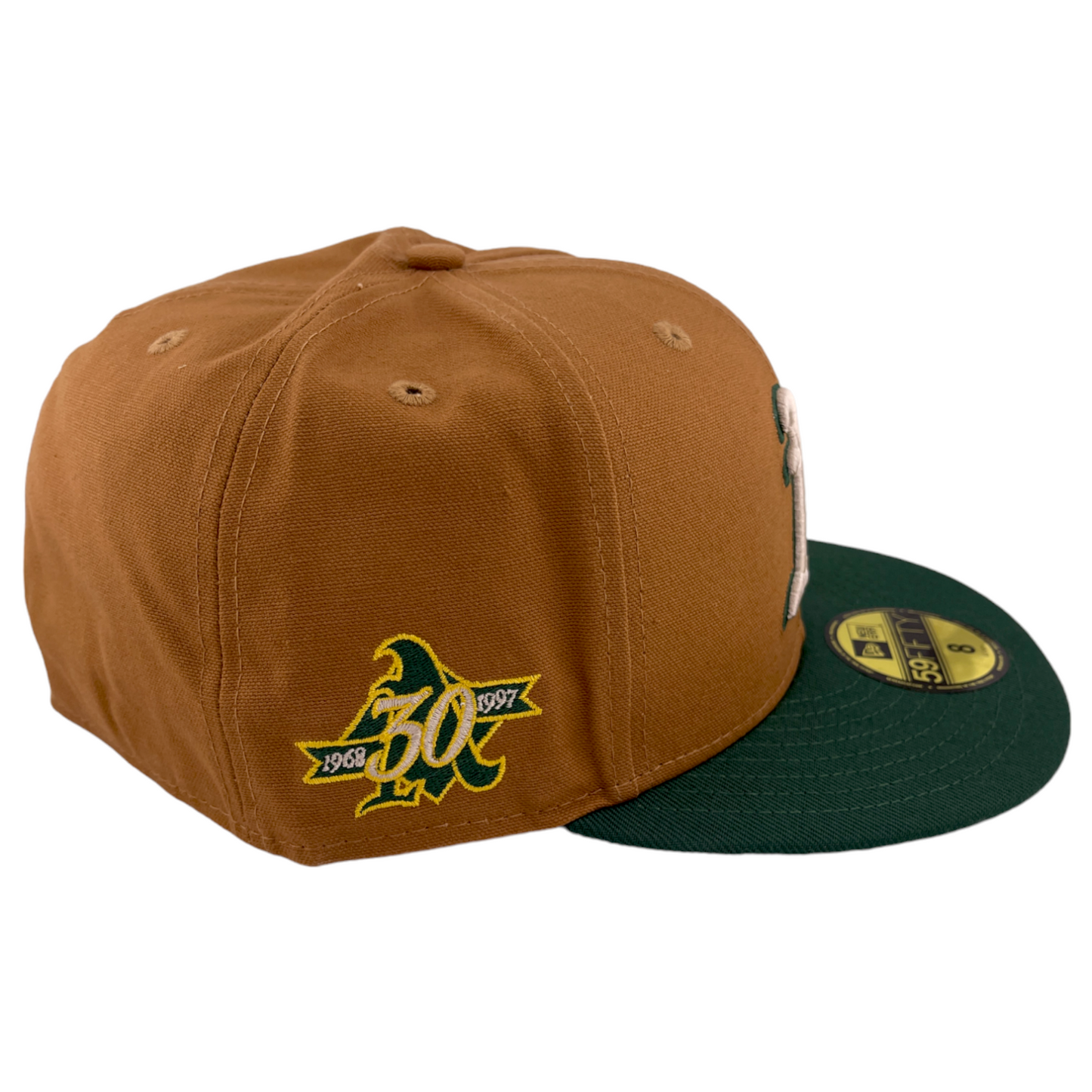 New Era Oakland Athletics A's 30th Side Patch Carhartt Tan/Green 59FIFTY Hat Cap