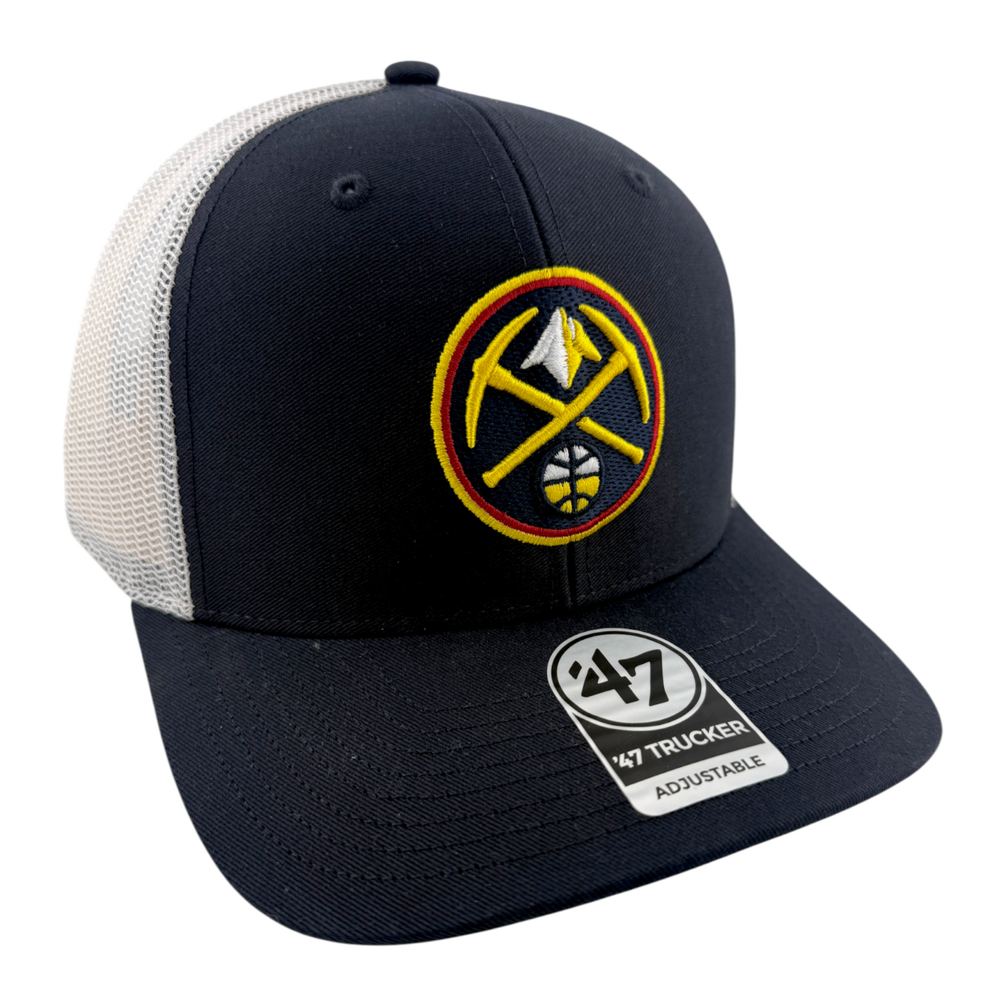 '47 Brand Denver Nuggets NBA Navy Mesh Back Trucker Snapback Adjustable Hat Cap