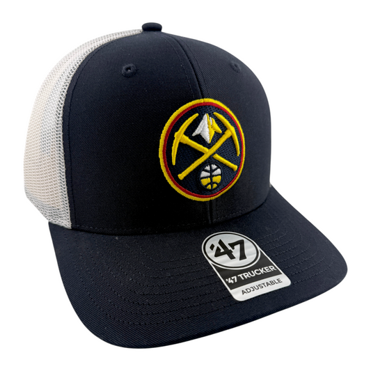 '47 Brand Denver Nuggets NBA Navy Mesh Back Trucker Snapback Adjustable Hat Cap