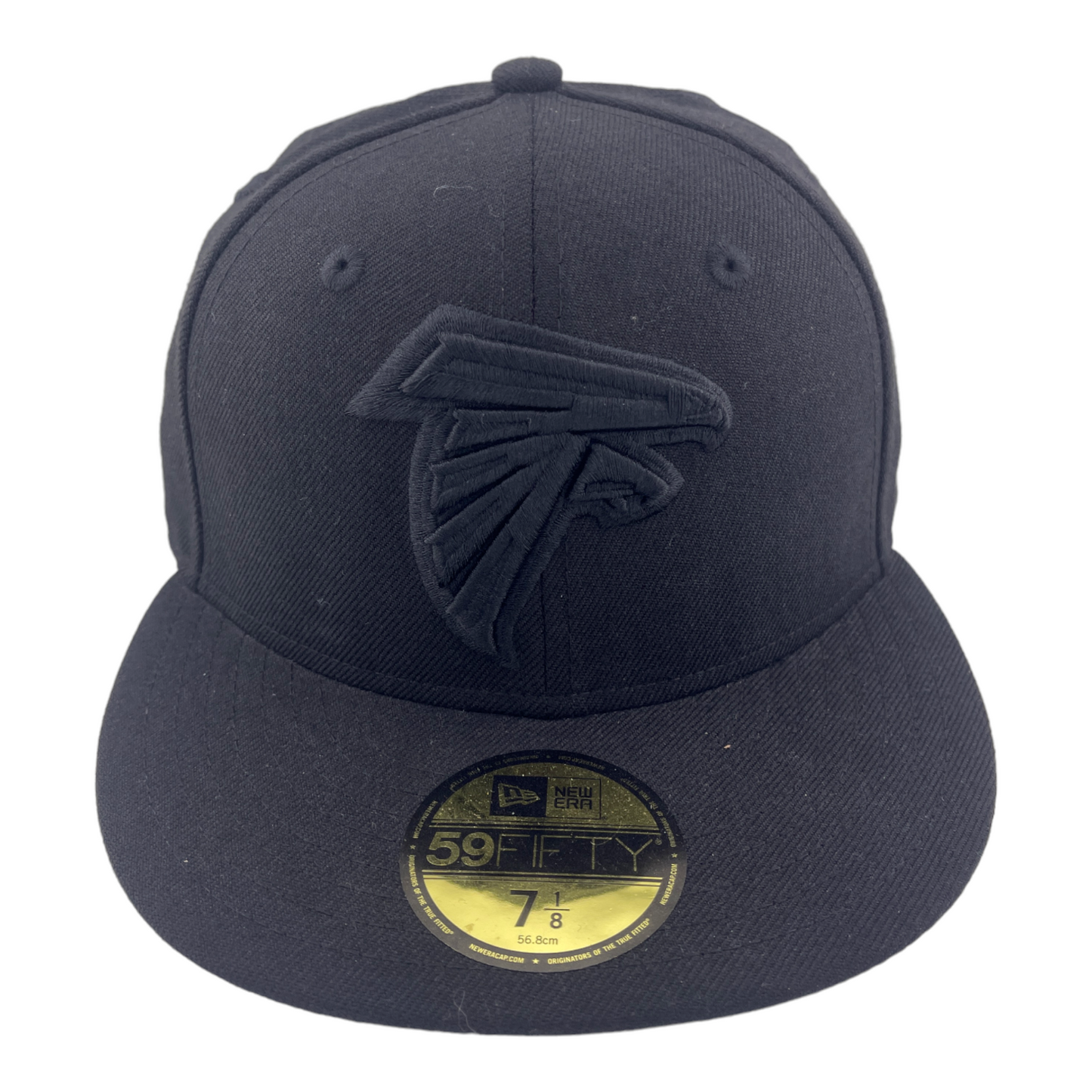 New Era Atlanta Falcons All Blacked Out Logo Black/Grey UV 59FIFTY Fitted Hat