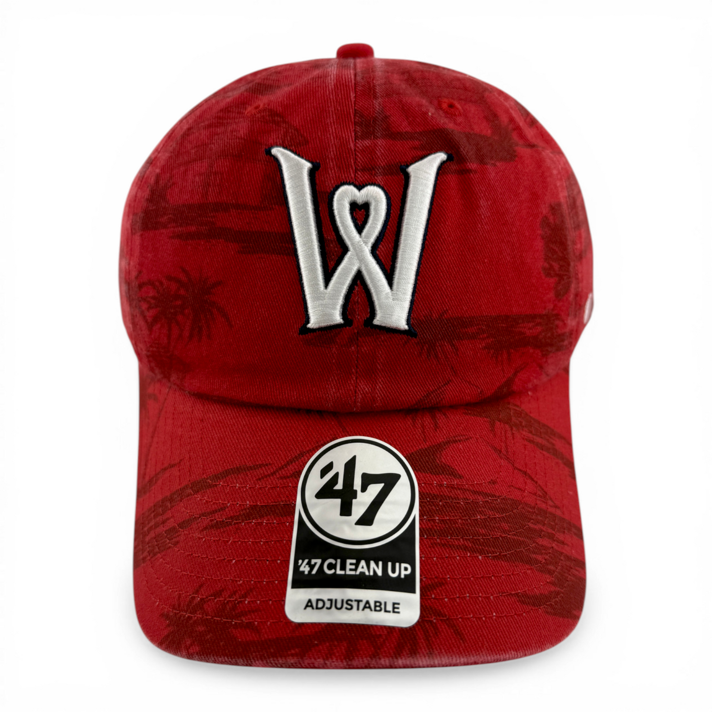 '47 Brand Worcester Red Sox WooSox Fiji Heart Clean Up Adjustable Dad Hat Cap