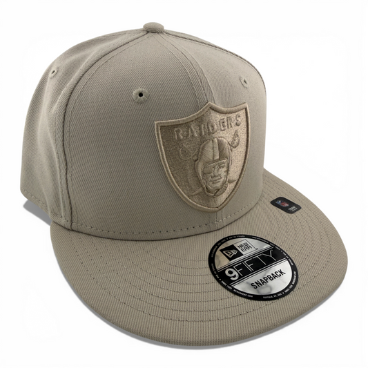 New Era Las Vegas Raiders NFL Stone Cream Tan 9Fifty Snapback Adjustable Hat Cap