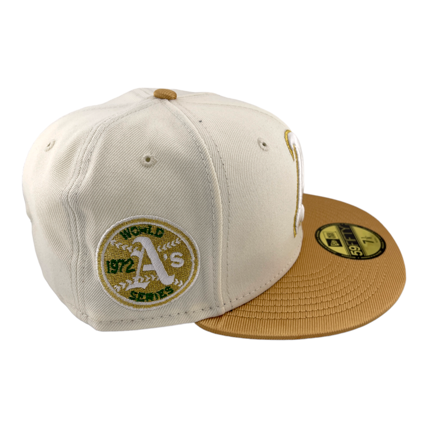 New Era Oakland A's Athletics 1972 World Series Chrome Cream/Gold 59FIFTY Hat Cap