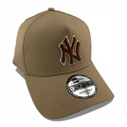 New Era New York Yankees Khaki Ripstop A-Frame 9Forty Snapback Adjustable Hat